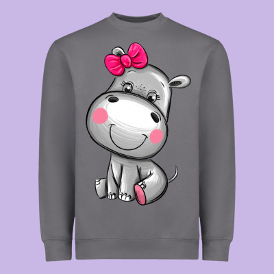 Cute Hippopotamus Heavyweight Sweatshirt Designed By Adodesignshop