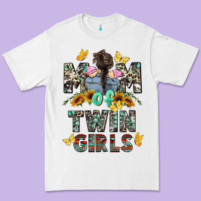 Mom Of Twin Girls Mother's Day Premium Tee Designed By Cowgirlartshop