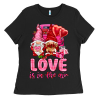 Love Is In The Air With Gnomies Valentine's Day Ladies Tee | Teevron