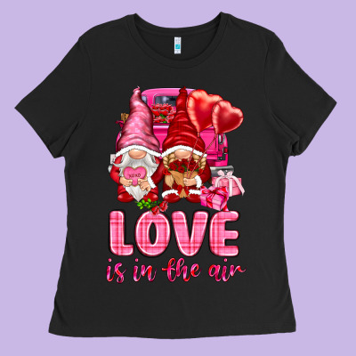 Love Is In The Air With Gnomies Valentine's Day Ladies Tee Designed By Howdyjamesfarm
