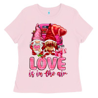 Bubblegum Pink Love is in the air with gnomies Valentine's Day Ladies Tee - HowdyJamesFarm