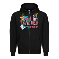 Black best teacher ever Zipper Hoodie - AdoDesignShop