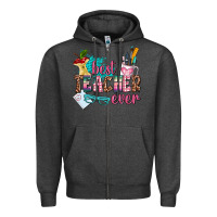 Charcoal Heather best teacher ever Zipper Hoodie - AdoDesignShop