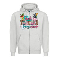 Dove Grey best teacher ever Zipper Hoodie - AdoDesignShop