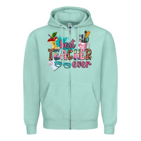 Seafoam best teacher ever Zipper Hoodie - AdoDesignShop
