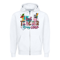 White best teacher ever Zipper Hoodie - AdoDesignShop