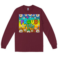 Burgundy LGBTQ+ Proud Ally With Daisy Tumbler Long Sleeve Tee - BundleAndBundleShop