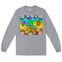 Heather Grey LGBTQ+ Proud Ally With Daisy Tumbler Long Sleeve Tee - BundleAndBundleShop
