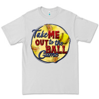 Dove Grey take me out to the ball game softball Premium Tee - CowGirlArtShop