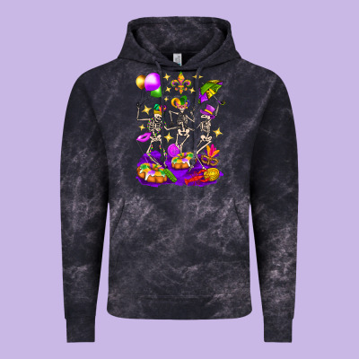 Mardi Gras Skeletons Vintage Hoodie Designed By Bundleandbundleshop