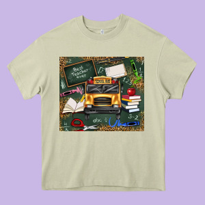 School Bus Back To School Heavy Core Tee Designed By Texasbilliewilder