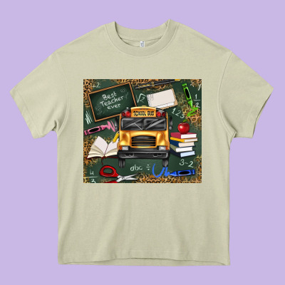 School Bus Back To School Heavy Core Tee Designed By Texasbilliewilder