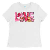 White Love with gnome Valentine's Day Ladies Tee - HowdyJamesFarm