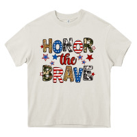 Cream honor the brave Heavy Core Tee - RanaPortraitStore