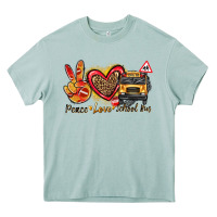 Arona peace love school bus Heavy Core Tee - texasbilliewilder
