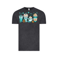 Vintage Black winter coffee cups Vintage Tee - OliviaCreatesArt