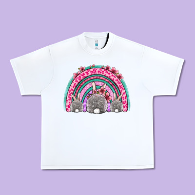 Easter Bunny Rainbow Urban Heavy Tee Designed By Oliviacreatesart