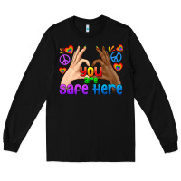 Black LGBTQ+ You Are Safe Here Long Sleeve Tee - BundleAndBundleShop