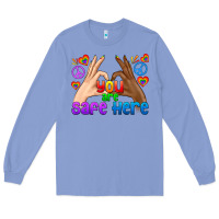Colony Blue LGBTQ+ You Are Safe Here Long Sleeve Tee - BundleAndBundleShop