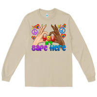 Mushroom LGBTQ+ You Are Safe Here Long Sleeve Tee - BundleAndBundleShop