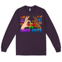 Plum LGBTQ+ You Are Safe Here Long Sleeve Tee - BundleAndBundleShop