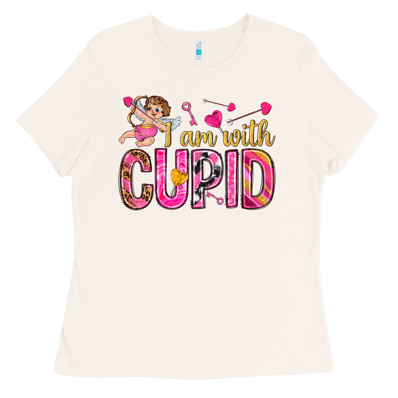 I Am With Cupid I Am With Cupid Valentine's Day Ladies Tee by HowdyJamesFarm | Teevron