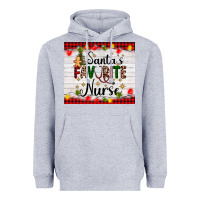 Heather Grey santa's favorite nurse Heavyweight Hoodie - AdoDesignShop