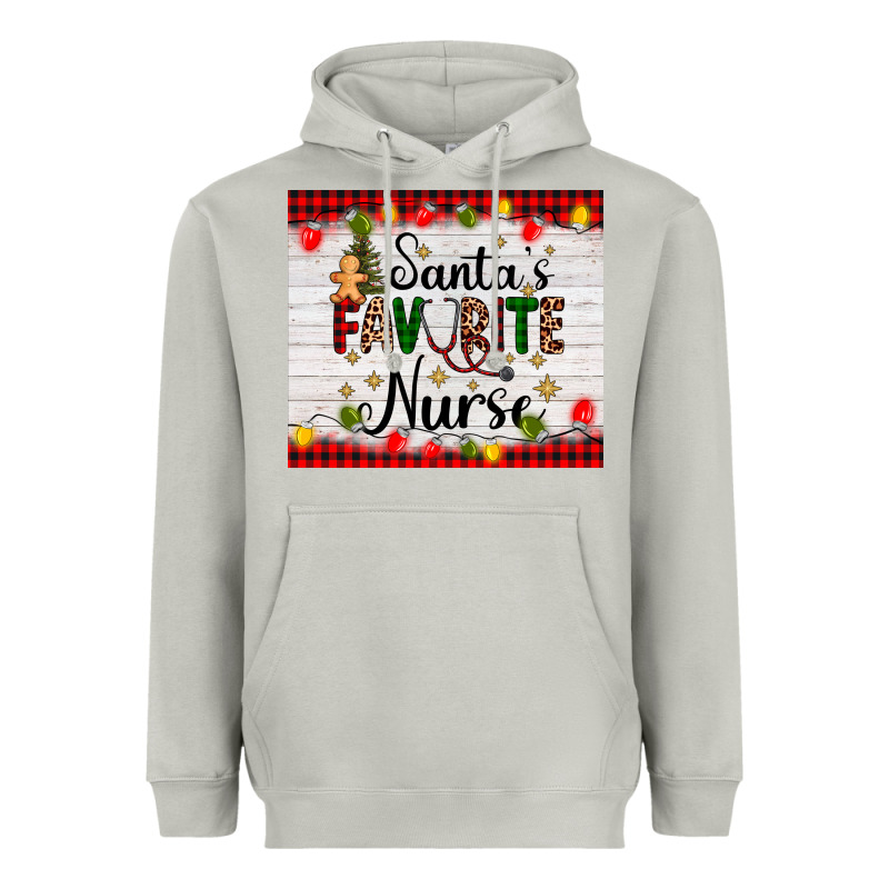 Santa's Favorite Nurse Heavyweight Hoodie by AdoDesignShop | Teevron
