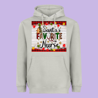 Santa's Favorite Nurse Heavyweight Hoodie Designed By Adodesignshop