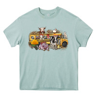 Arona farm animals school bus Heavy Core Tee - texasbilliewilder
