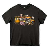 Asphalt farm animals school bus Heavy Core Tee - texasbilliewilder