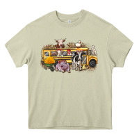 Mossy farm animals school bus Heavy Core Tee - texasbilliewilder