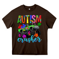 Chocolate Brown Autism Awareness crusher Heavy Core Tee - NancyCooperArtShop