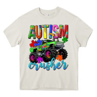 Cream Autism Awareness crusher Heavy Core Tee - NancyCooperArtShop