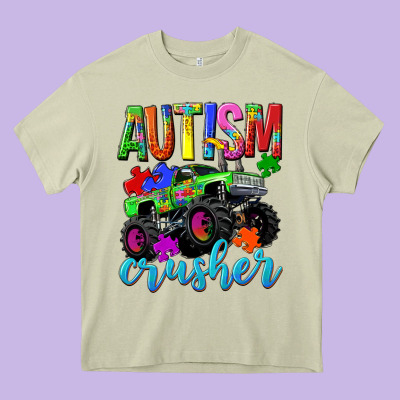 Autism Awareness Crusher Heavy Core Tee Designed By Nancycooperartshop