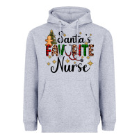 Heather Grey santa's favorite nurse Heavyweight Hoodie - AdoDesignShop