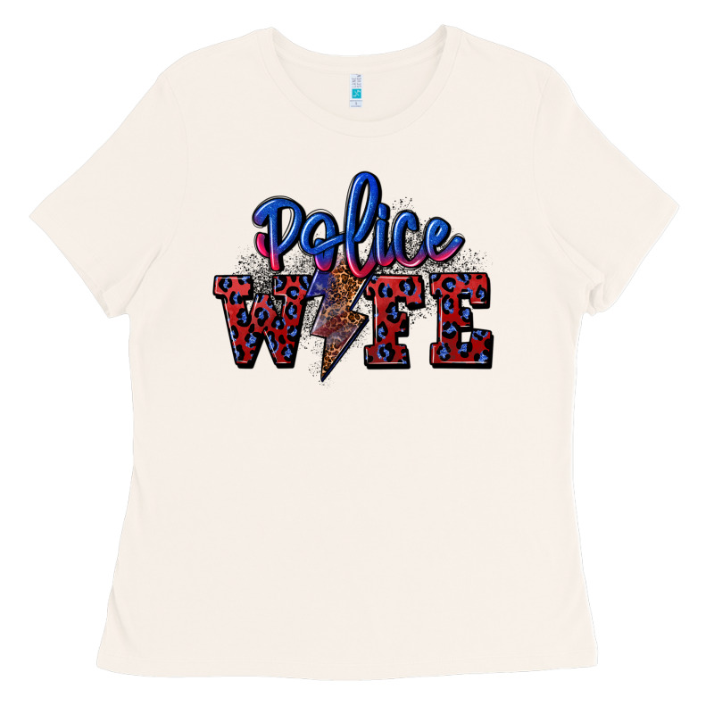 Police Wife With Lightning Bolt Ladies Tee by CowGirlArtShop | Teevron