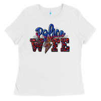 White police wife with lightning bolt Ladies Tee - CowGirlArtShop