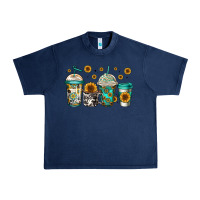 Navy sunflowers coffee cups Urban Heavy Tee - Jasminsmagicworld