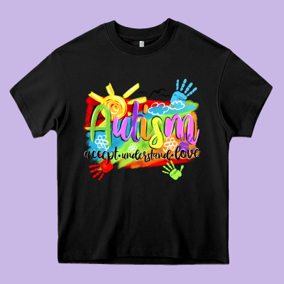 Autism Accept Understand Love Heavy Core Tee Designed By Nancycooperartshop