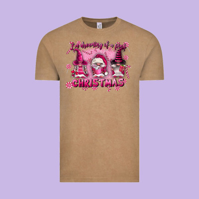 I'm Dreaming Of A Pink Christmas Vintage Tee Designed By Fadigitalartstudio