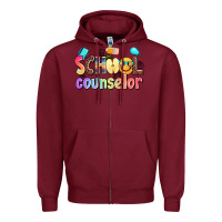 Burgundy school counselor Zipper Hoodie - AdoDesignShop