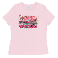 Bubblegum Pink my god is stronger than cancer Ladies Tee - CowGirlArtShop