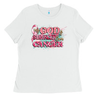 White my god is stronger than cancer Ladies Tee - CowGirlArtShop