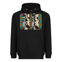 Black cowhide leopard gemstone brushstroke Heavyweight Hoodie - AdoDesignShop