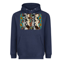 Navy cowhide leopard gemstone brushstroke Heavyweight Hoodie - AdoDesignShop