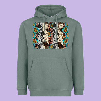Cowhide Leopard Gemstone Brushstroke Heavyweight Hoodie Designed By Adodesignshop