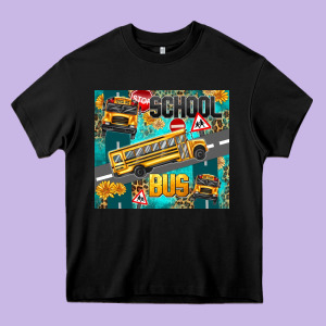 School Bus Heavy Core Tee Designed By Texasbilliewilder