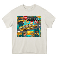 Cream school bus Heavy Core Tee - texasbilliewilder