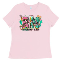 Bubblegum Pink registered nurse Ladies Tee - CowGirlArtShop
